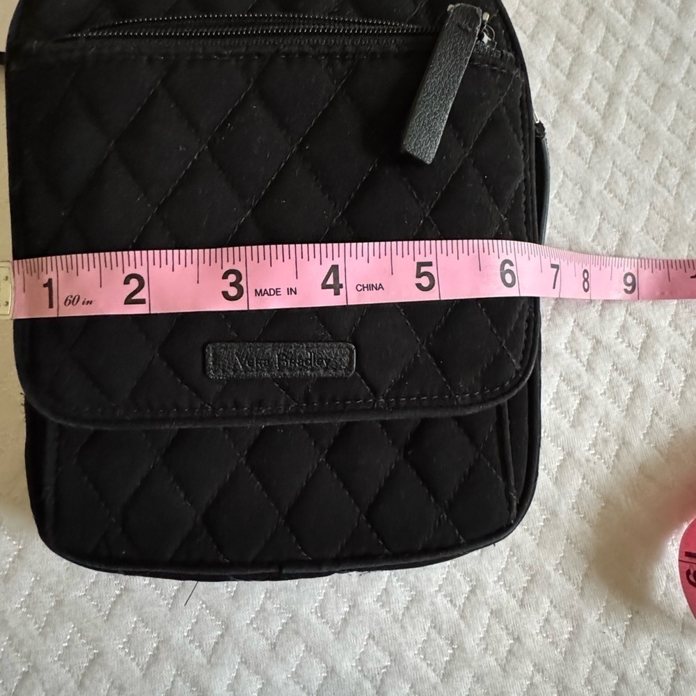Vera Bradley Black Quilted Messenger Crossbody Bag - Picture 6 of 7